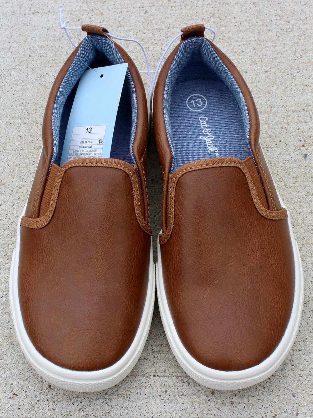 Cat & Jack Boys' Rune Slip-On Sneakers in Cognac Sz 13
